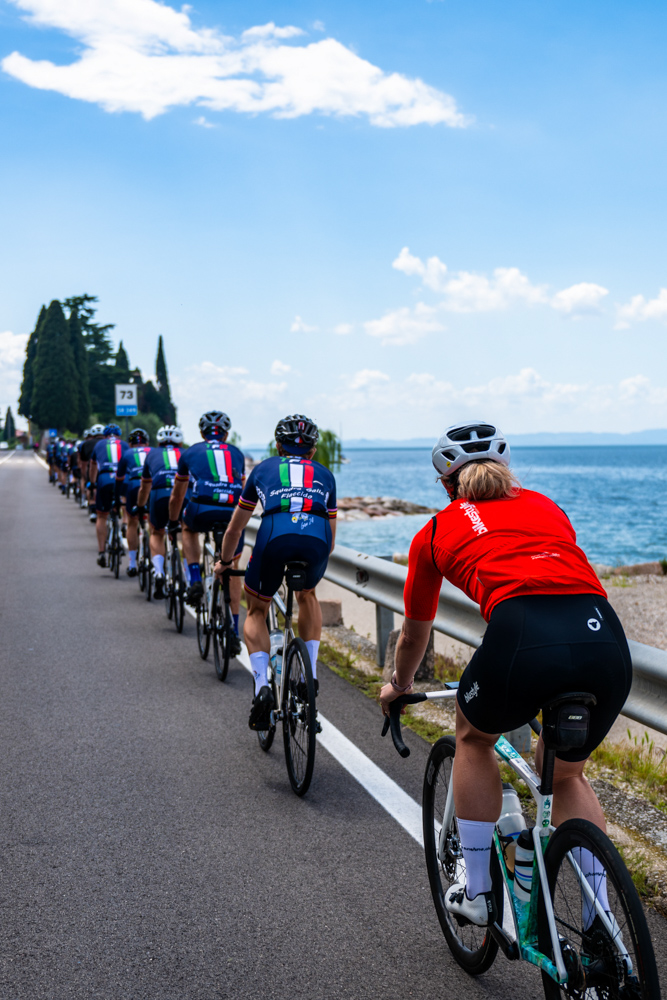 Warm up ride at the Giro d'Italia on lake Stresa