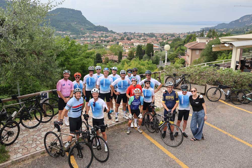Warm up ride with guests and staff