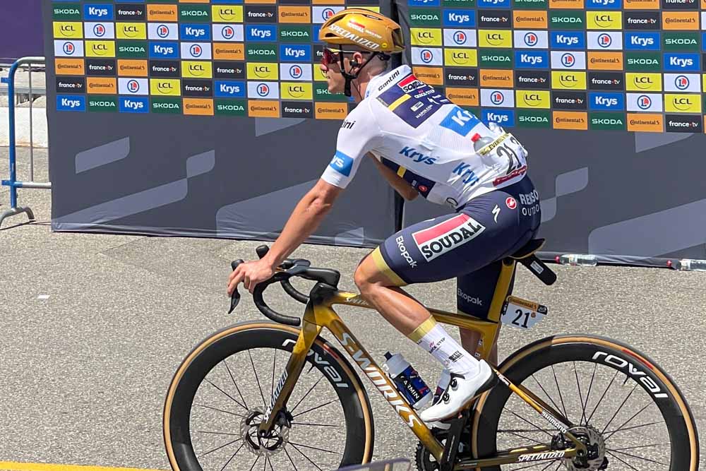 Remco in white jersey at the Tour de France
