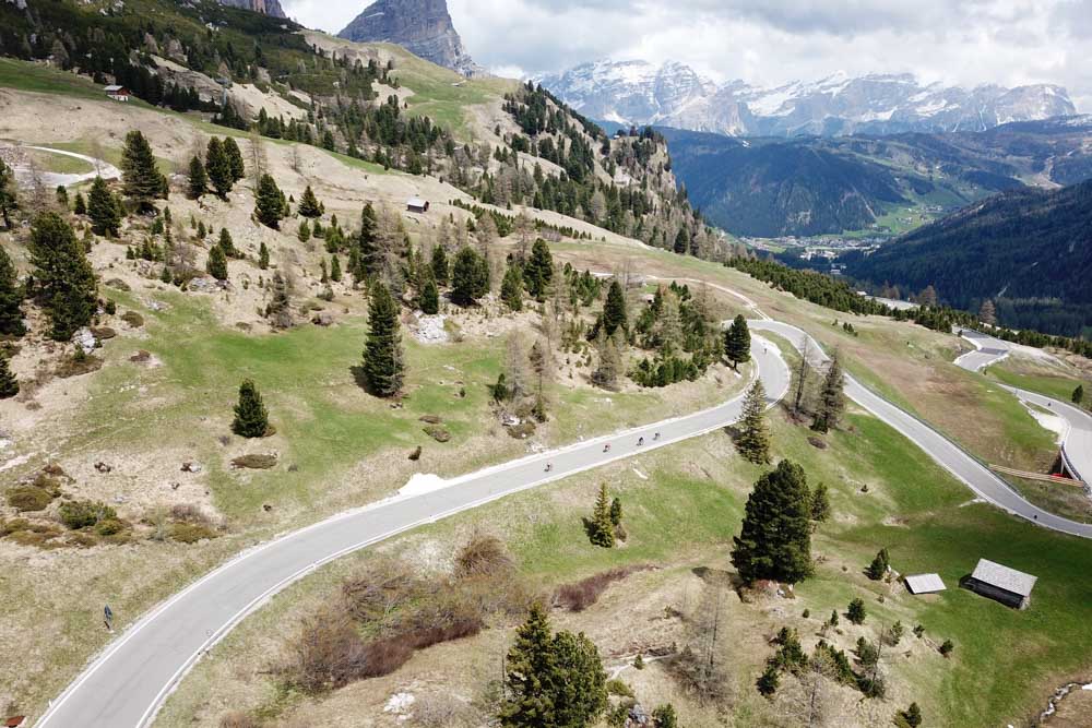 Cycling in the Dolomites on the Passo Sella climb