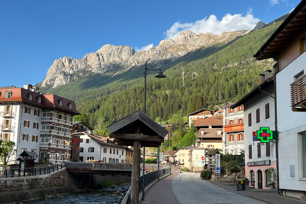 Dolomites mountain village in Italy