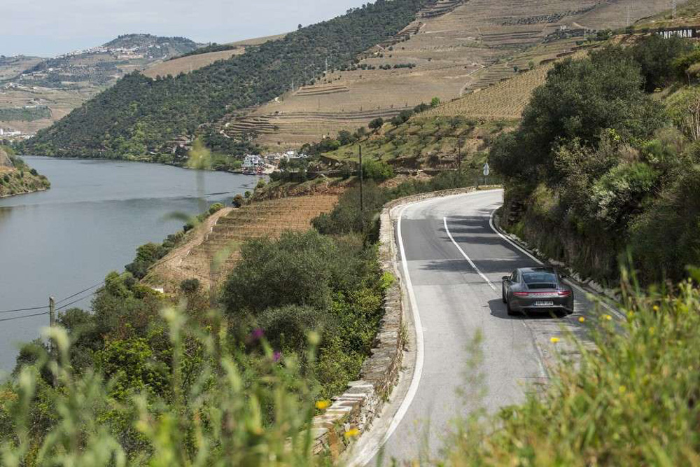 View across terraced vineyards in Portugal's Douro Valley
