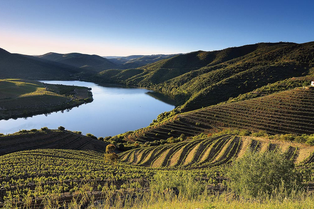 Cyclists riding through the mountains of northern Portugal