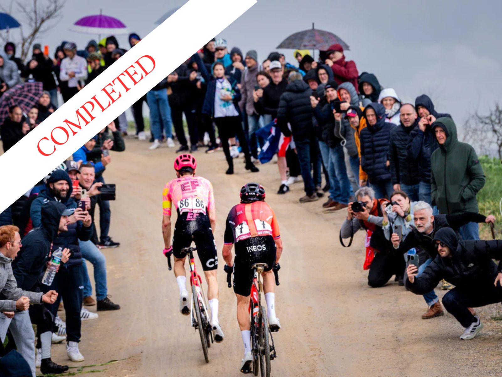 Team EF Education on strade climb strade bianche tour