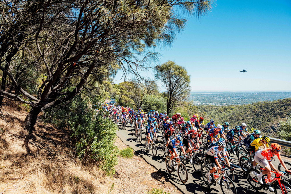 Santos Tour Down Under overlooking Adelaide